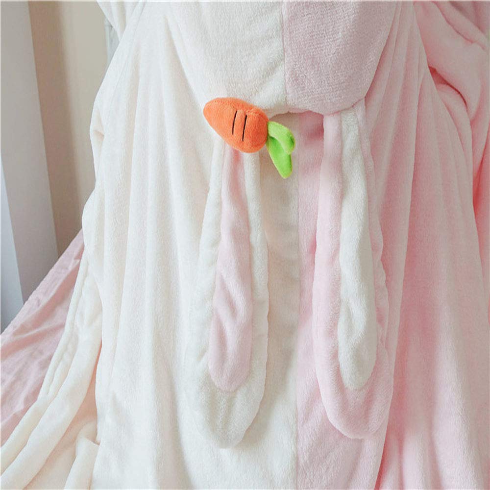 Cute Bunny Super Soft Hooded Shawl Lolita Warm Comfy Fleece Wearable Coat